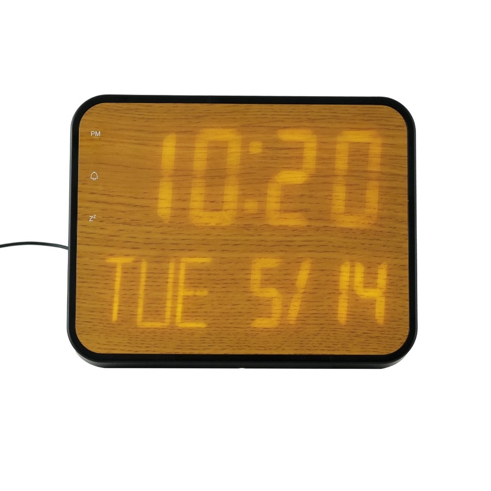 Better Homes & Garden Brown Indoor Rectangular Digital Wall or Tabletop Clock